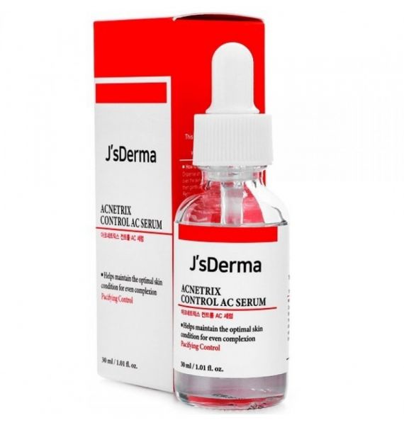 Сироватка заспокійлива з ніацинамідом і цинком J'sDerma Acnetrix Control AC Serum 30 ml