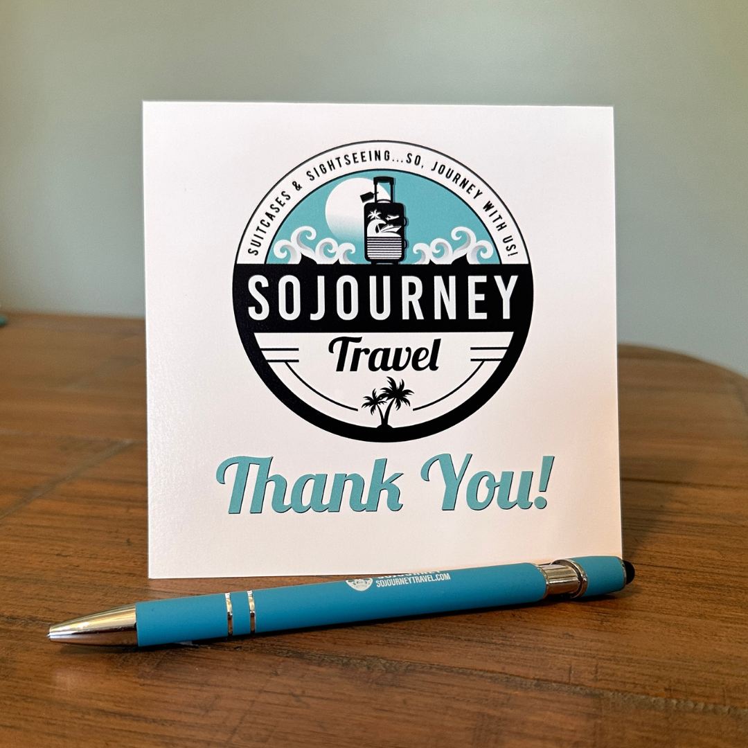 Sojourney Travel Thank You Note Cards (qty 5)