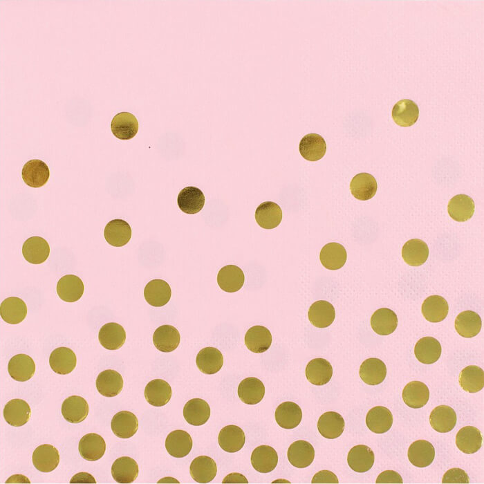 Серветки рожеві в Золотий горох 12шт