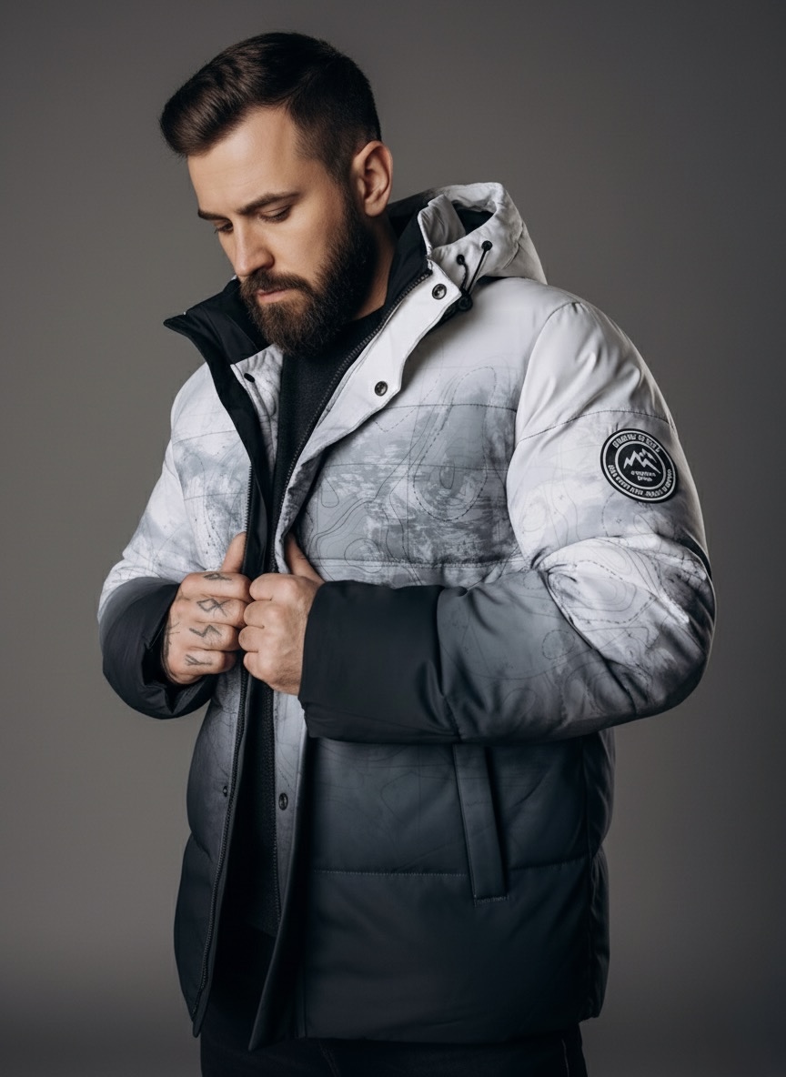 Яскрава ексклюзивна зимова чоловіча куртка white: стильна біла куртка, преміум якість. Офіційний сайт