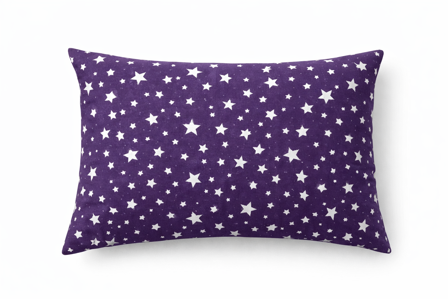 Наволочка ранфорс принт "Білі зірки на фіолетовому"