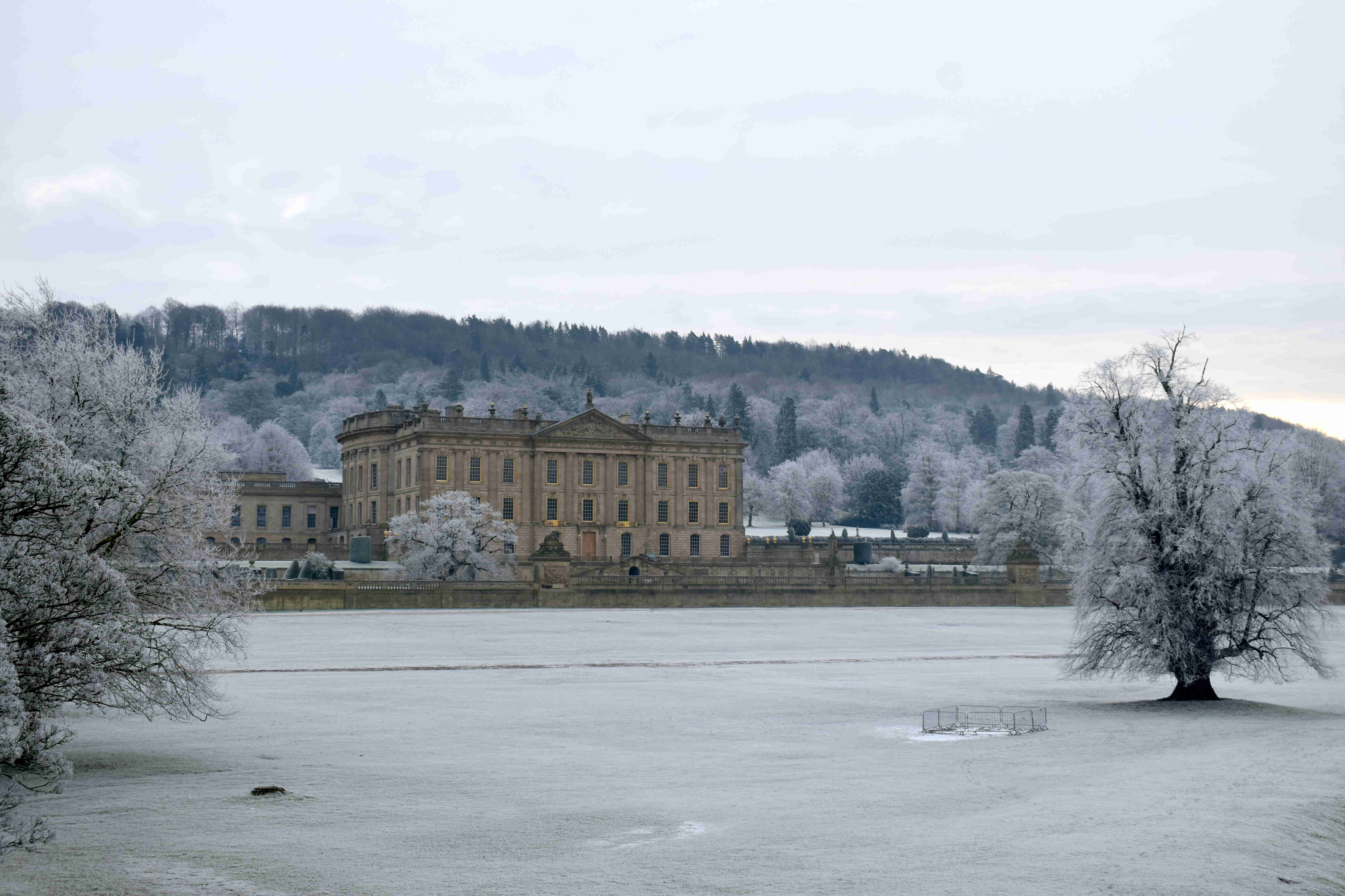 Chatsworth in the snow