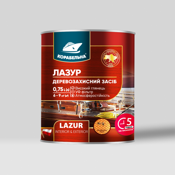 ЛАЗУР Деревозахисний засіб з УФ-фільтром ТМ КОРАБЕЛЬНА