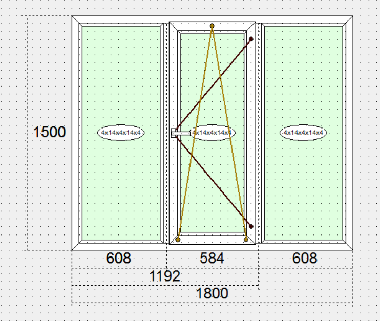 Трьохстулкове Поворотно відкидне вікно 1800х1500