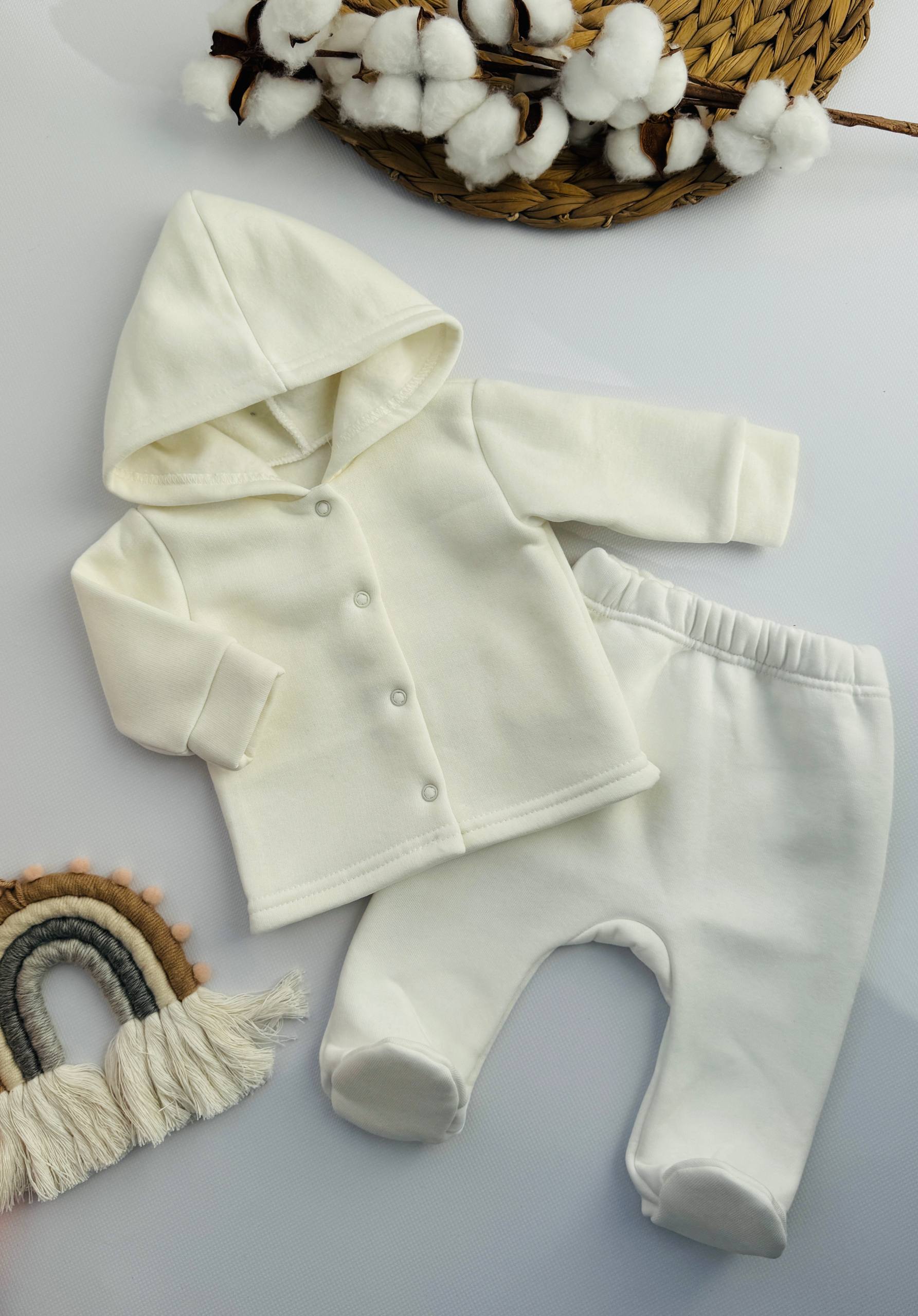 Теплий дитячий комплект для новонароджених : повзунці+ кофтинка (трьохнитка з начісом)