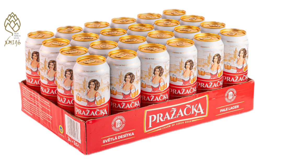 Пиво Prazacka світле 0,5 ж/б (24шт/уп)