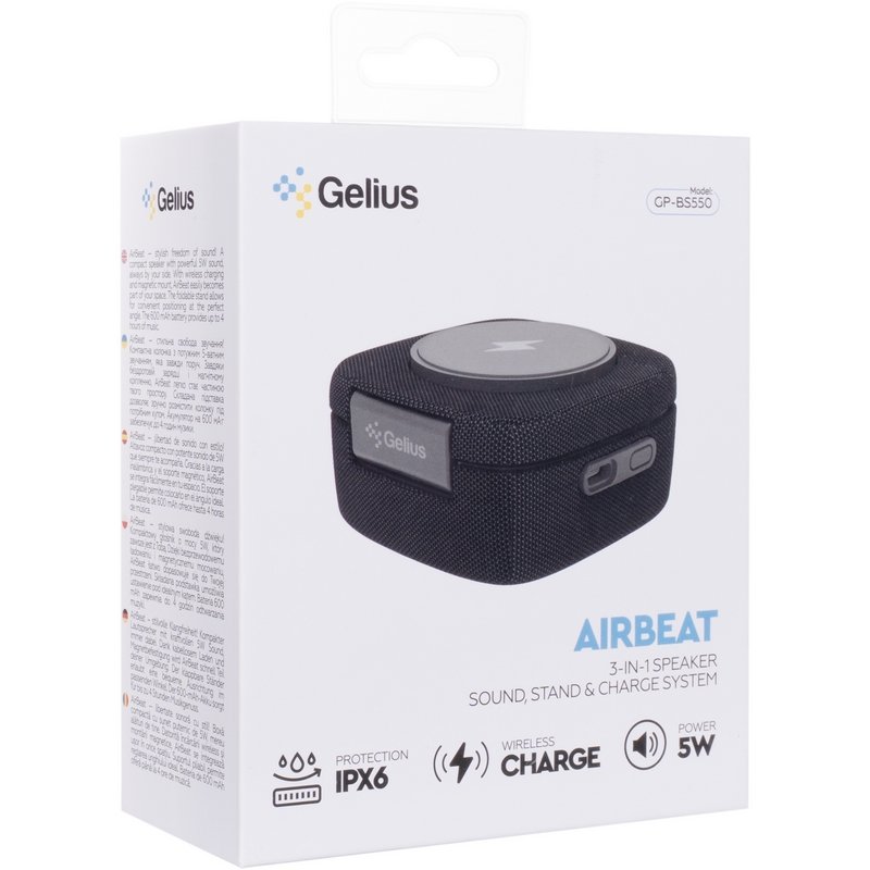 Bluetooth колонка з бездротовою зарядкою Gelius AirBeat GP-BS550 Black