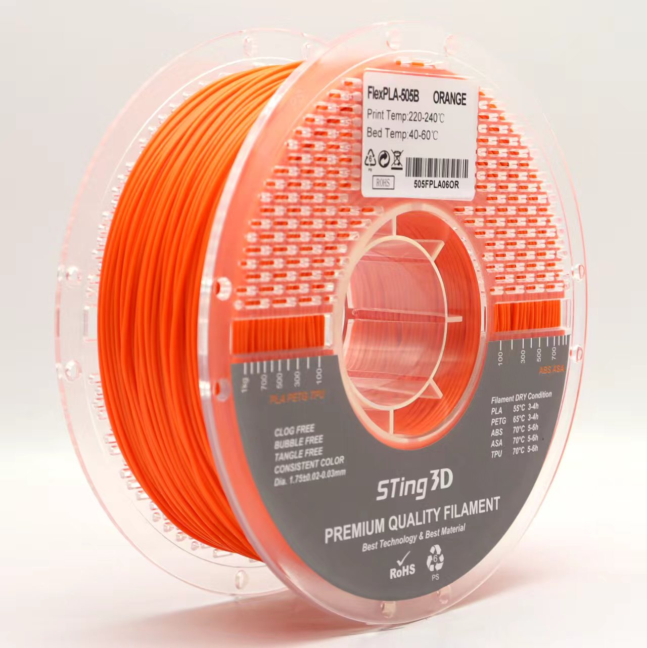 FlexPLA-505B Апельсиновий 1.75 mm 1кг