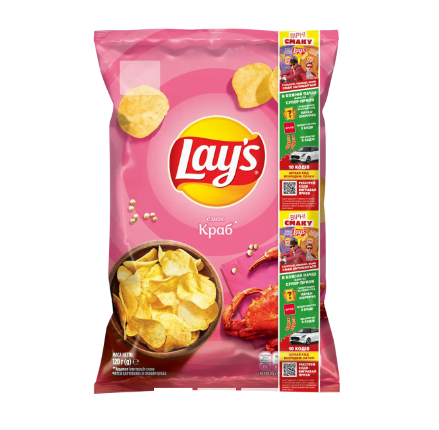 Чіпси Lay's картопляні зі смаком «Краб»