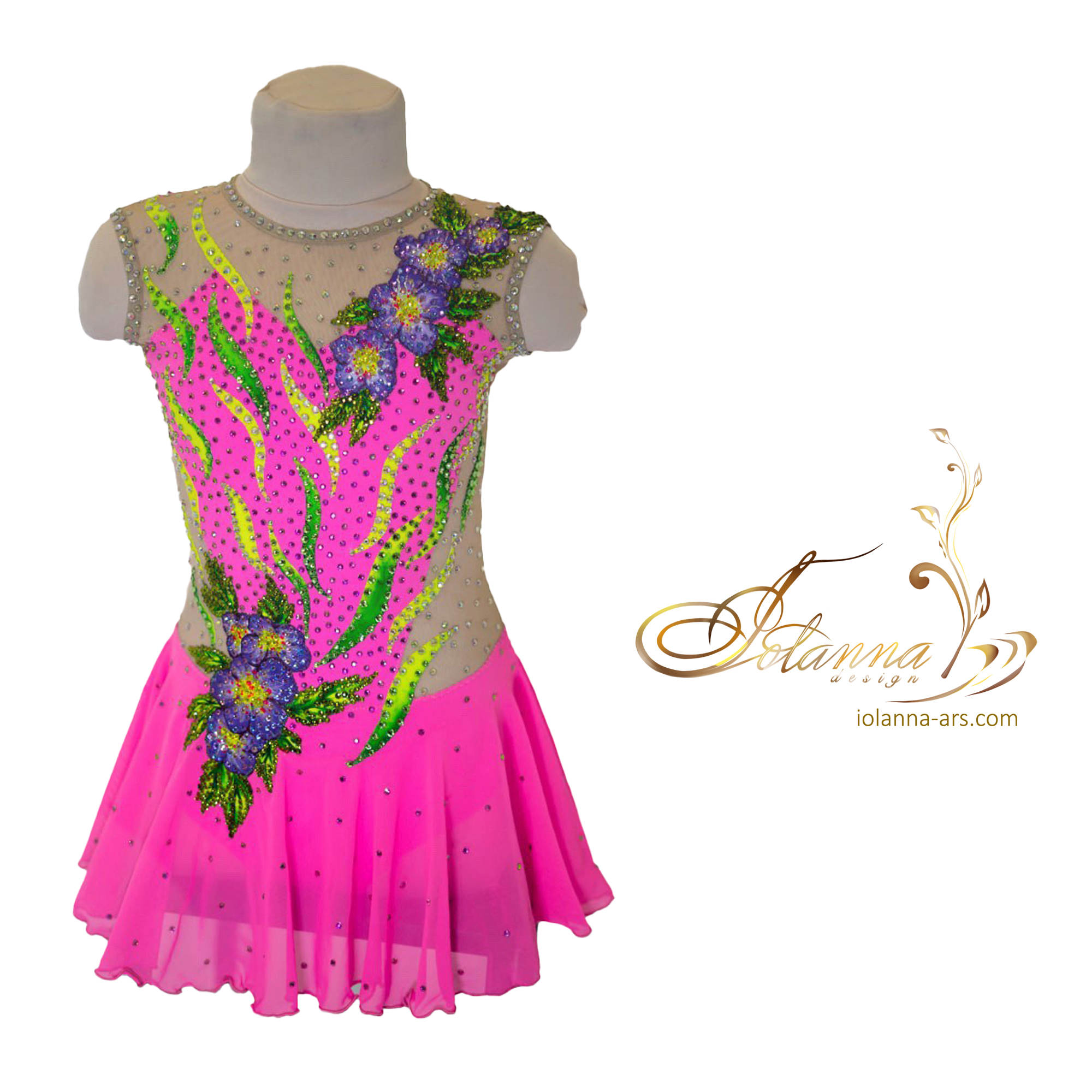 Enchanted Blossom Pink Ice Skating Dress