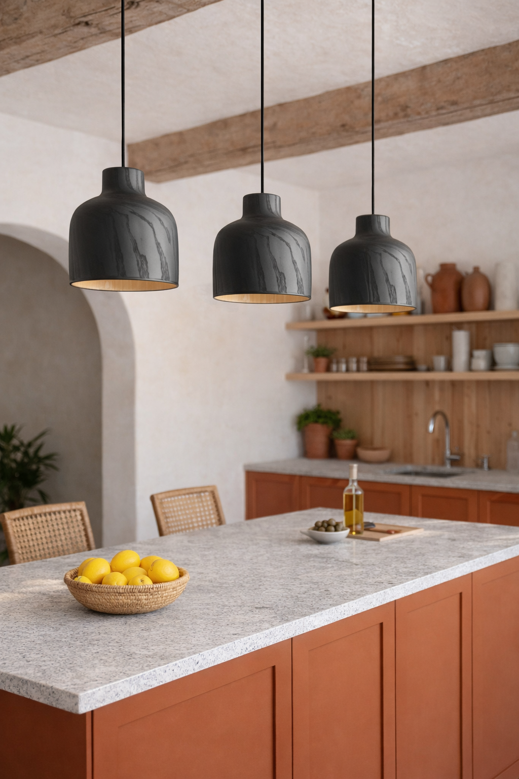 Чорна люстра з ясена ручної роботи