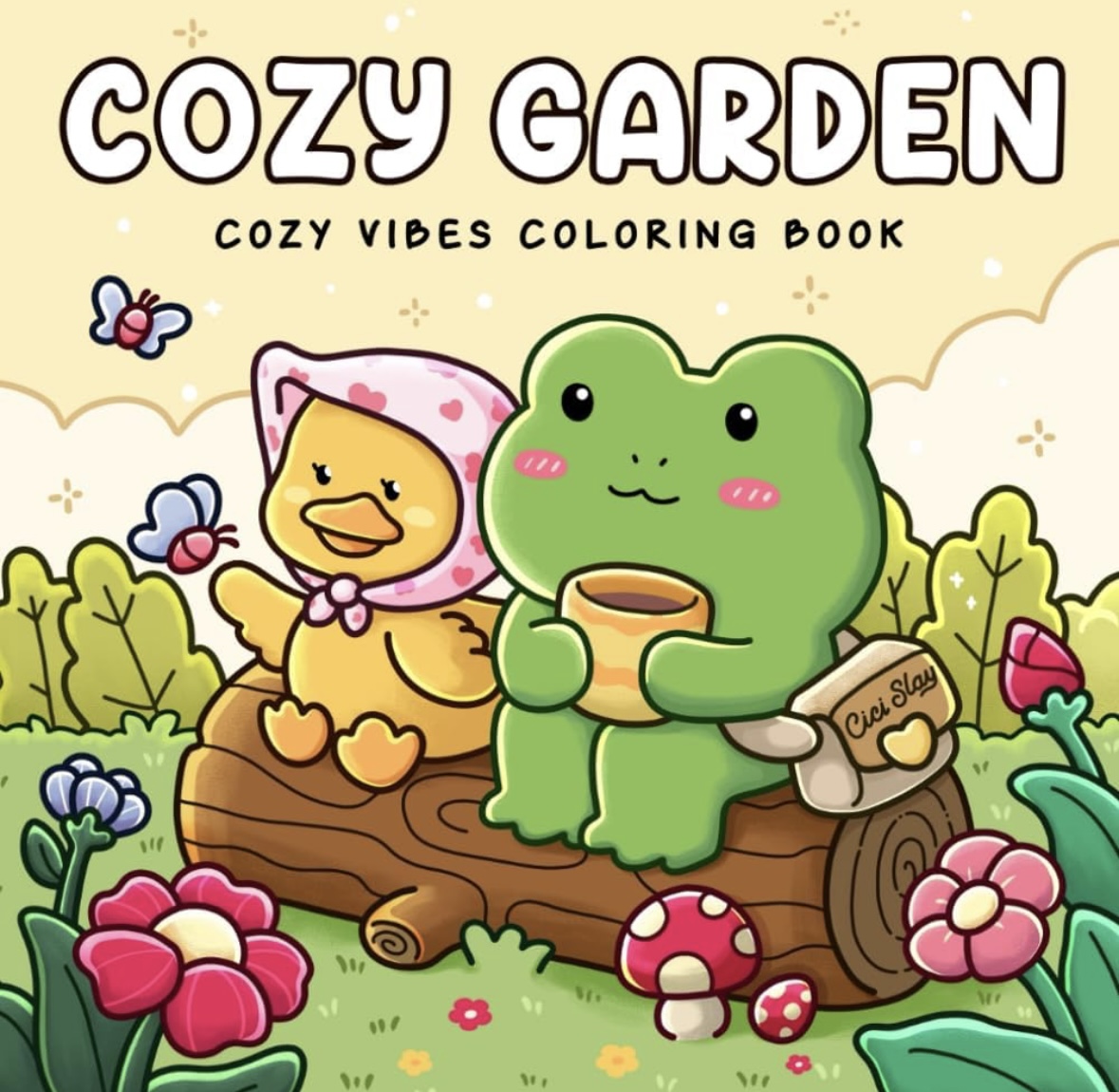 Cozy Garden Cute Coloring Book Featuring Gardern Nooks with Plants, Flowers, and Cute Animals for Adults and Teens, Bold and Easy Designs for Relaxation