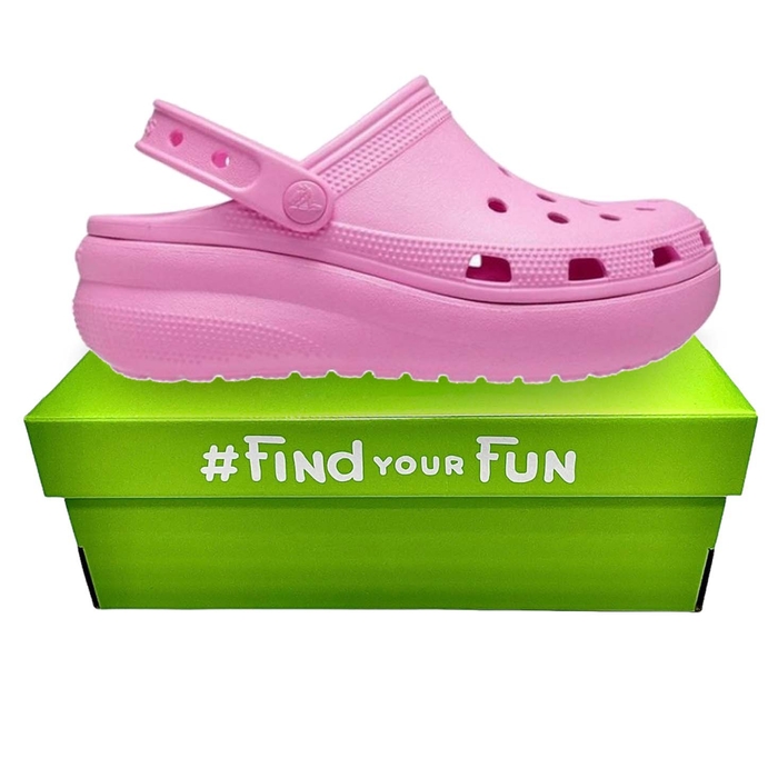 Crocs Kids’ Classic Cutie Clog Taffy Pink дитячі крокси на платформі для дівчаток рожеві