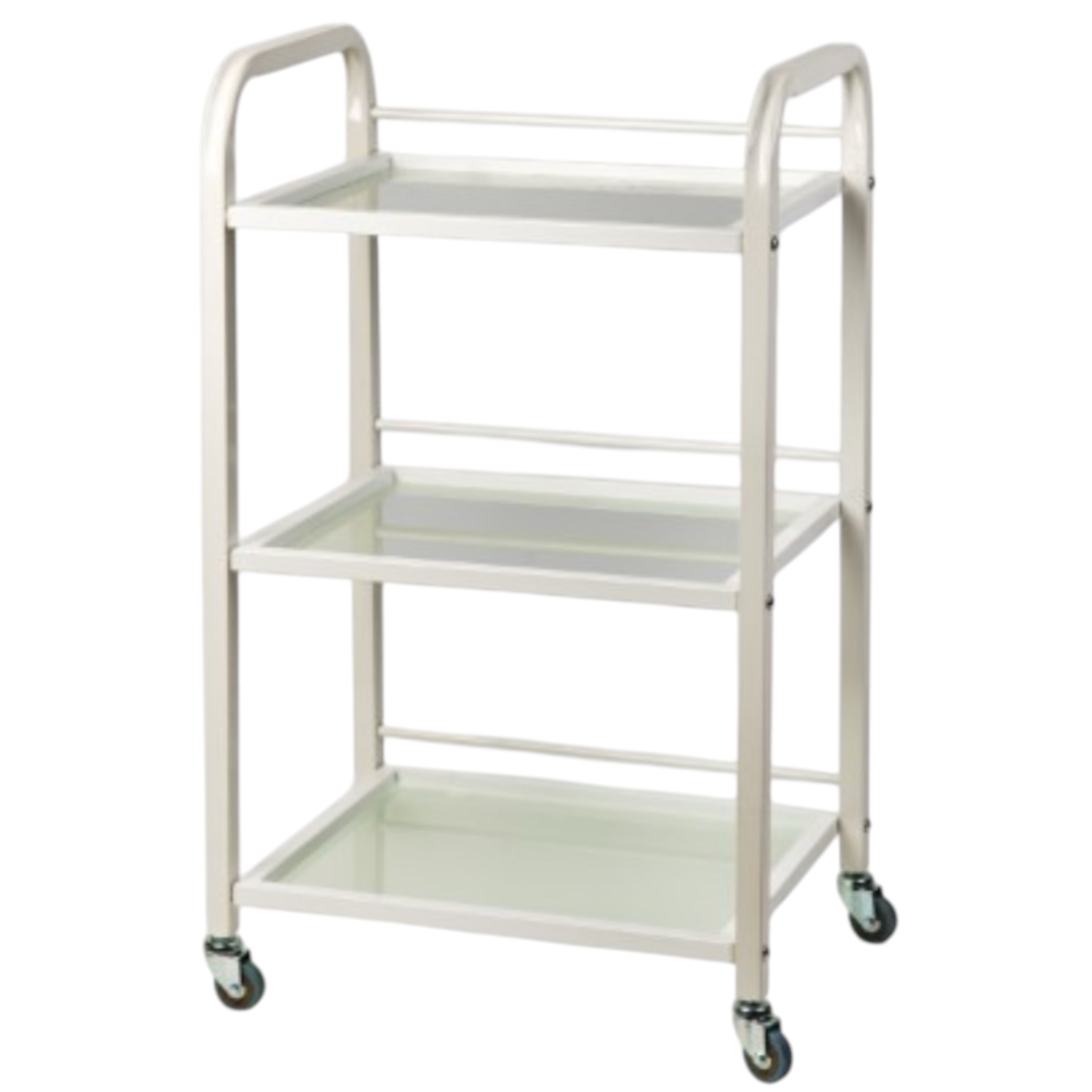 Візок косметологічний маніпуляційний з трьома полицями, білий