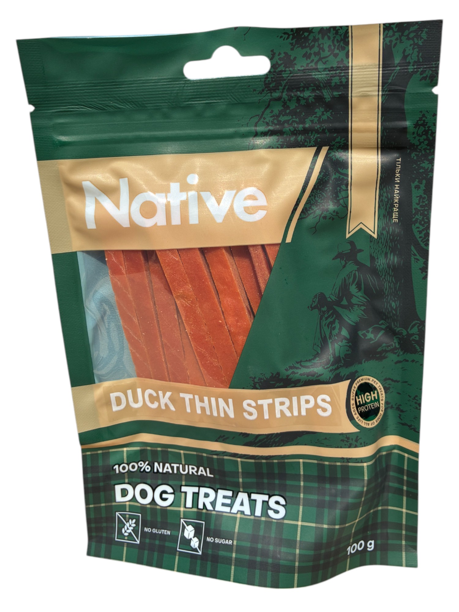 Native Dog Treats Duck Thin Strips. Качині Тонкі смужки 100 г