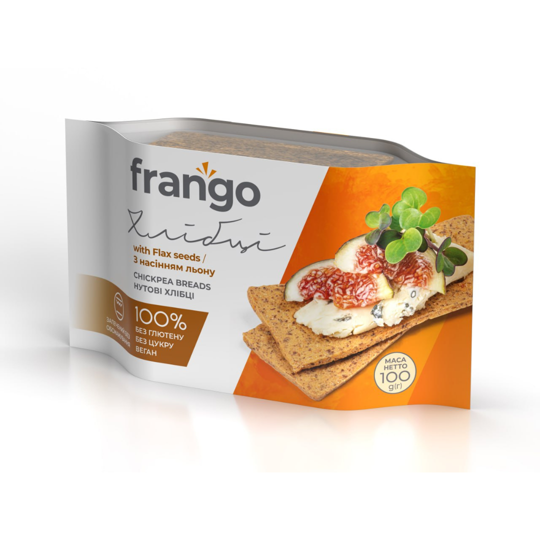 Хлібці нутові з насінням льону Frango, 100 г