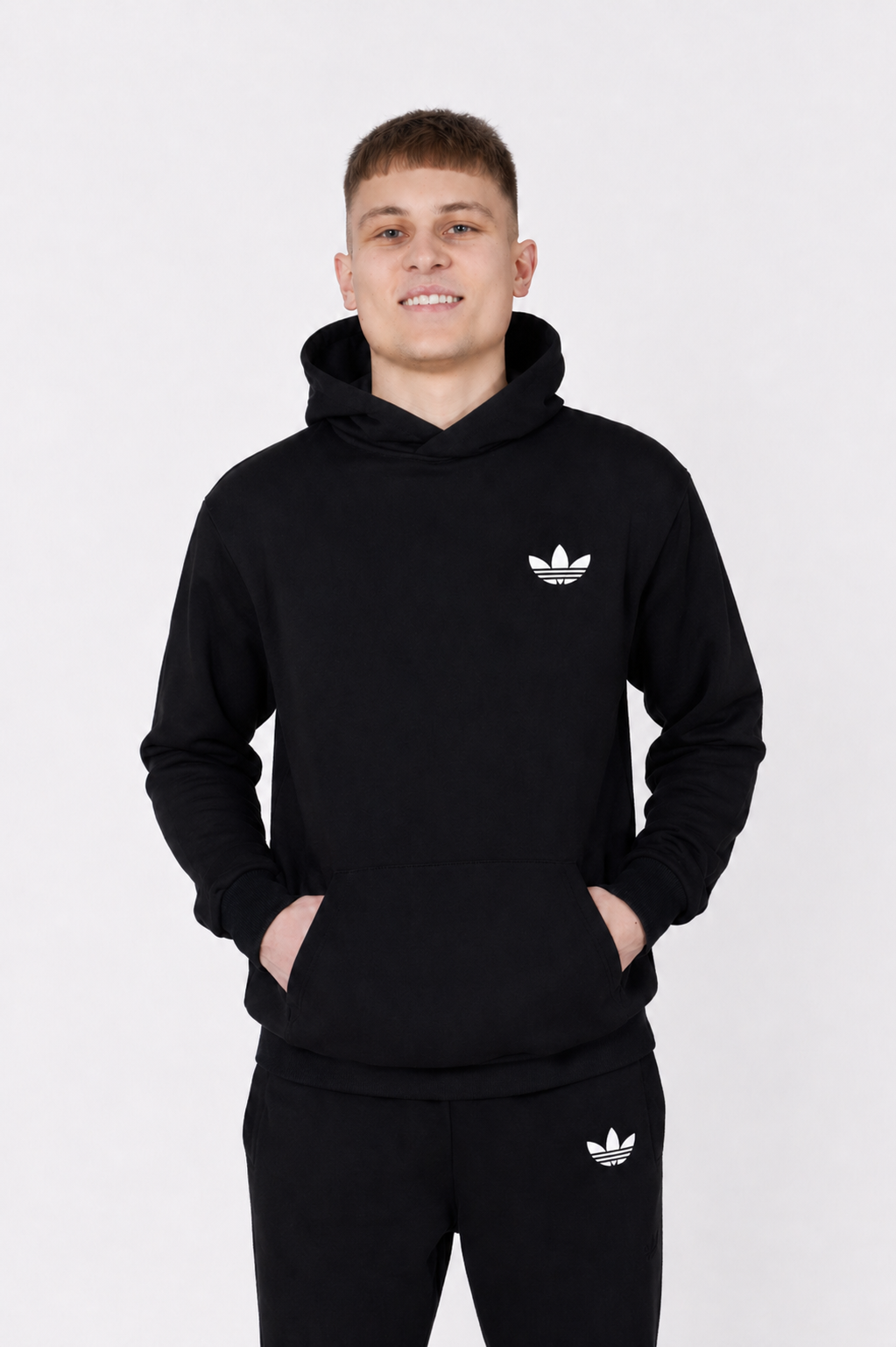 Костюм Чоловічий Adidas - Адідас (Копія) з Двунитки, Чорний