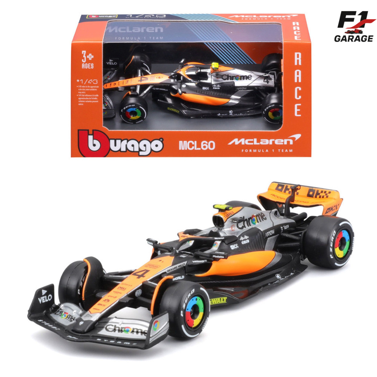 Burago McLaren MCL-60 Lando Norris, 1:43, British GP 2023