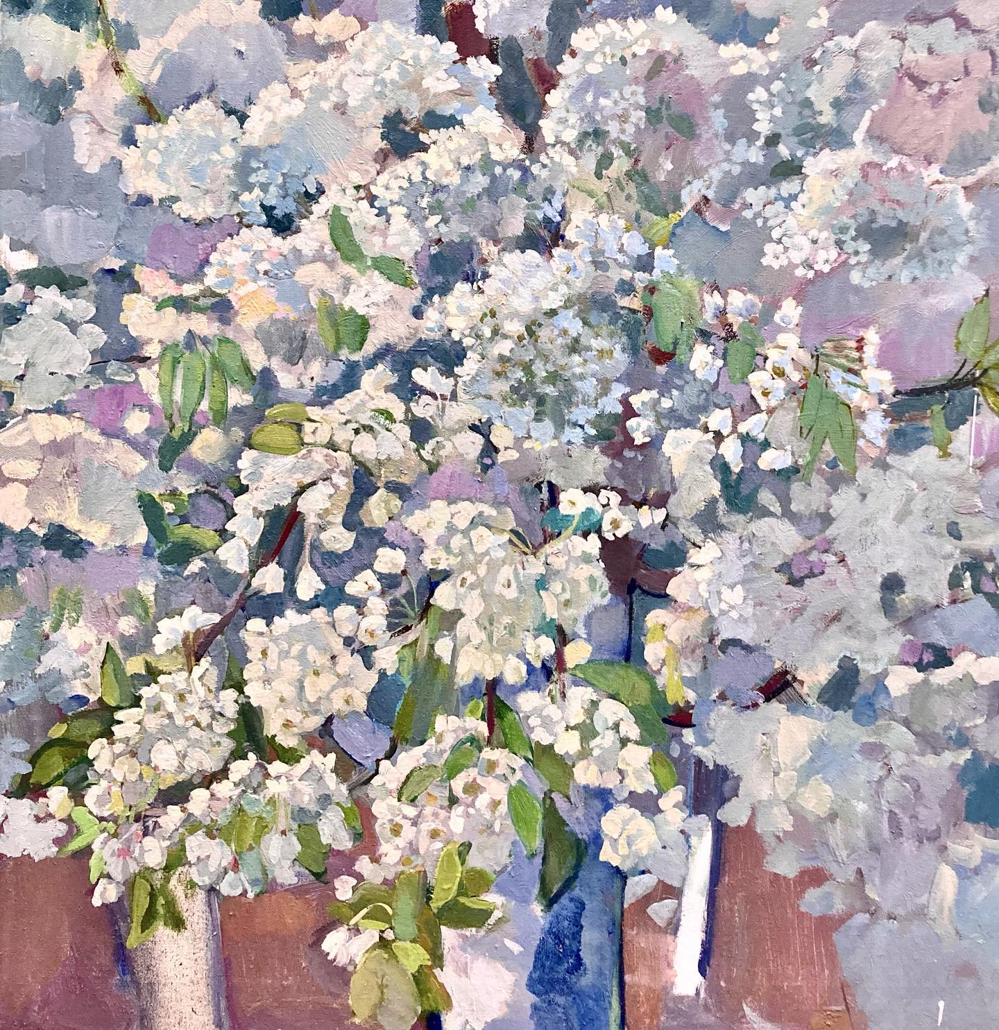 Cherry blossom, 2023, 70x70 sm, oil on canvas