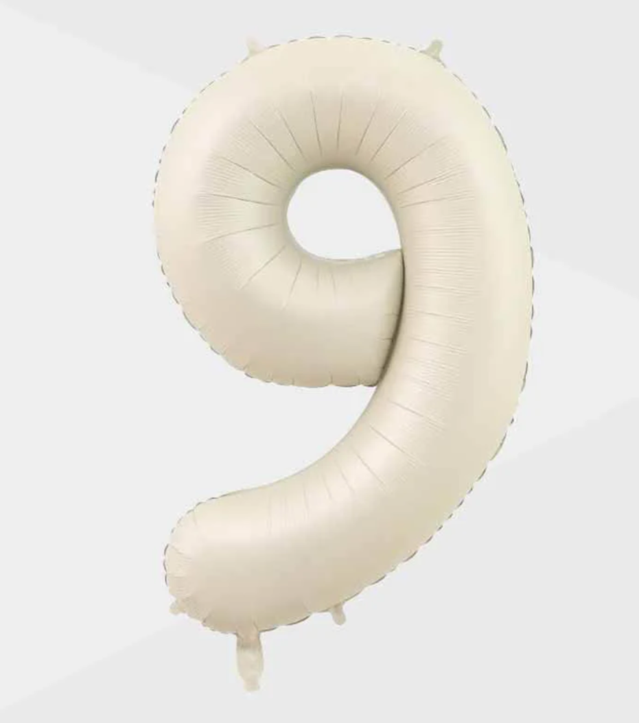 34 inch Number 9 Beige Helium Balloon