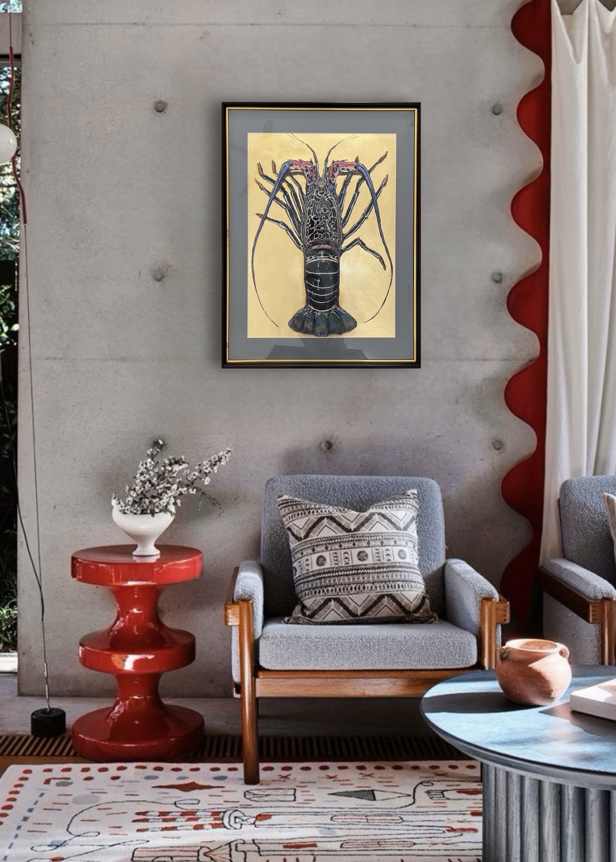 Rorschach Lobster print framed