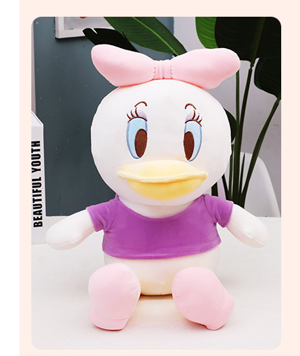 Велика м'яка плюшева іграшка Качині Історії DuckTales, Білий з рожевим 40см