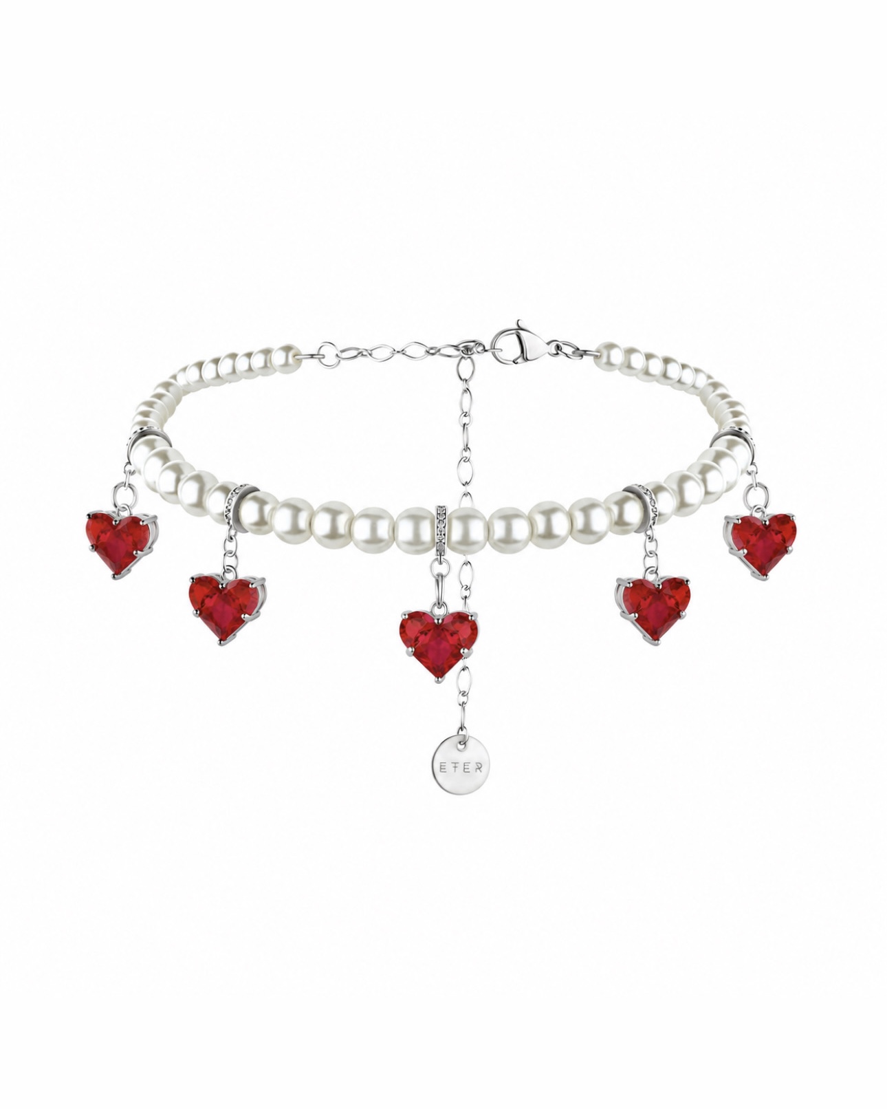 CRISTAL HEART red necklace