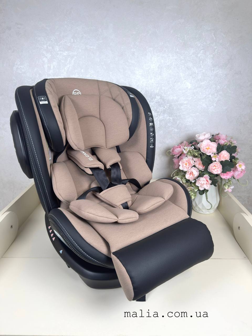 Автокрісло EL Camino ME 1045-1 Evolution 2 360⁰ 0-36 кг Melange Beige