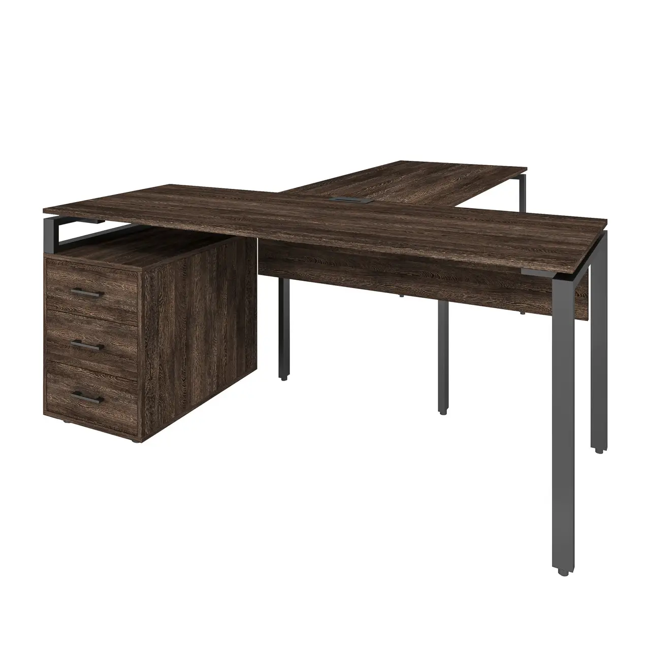 Стіл керівника з приставкою та тумбою LMB A, кабінет керівника, стіл керівника з брифінгом 1800/700/750+1350/700/750 мм.