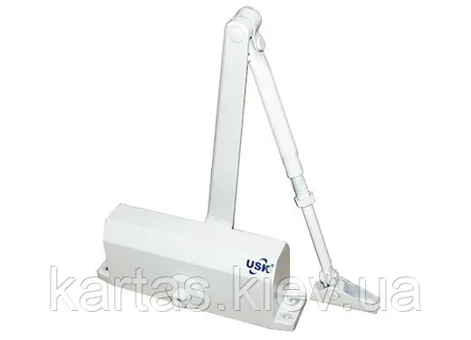Доводчик дверний USK (60-70 кг) білий