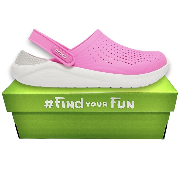 Crocs LiteRide Clog Electric Pink/ Almost White Сабо Крокси жіночі малинові