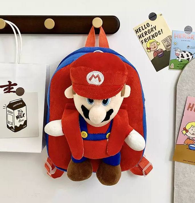 Дитячий рюкзак Super Mario зі знімною плюшевою іграшкою (червоний)
