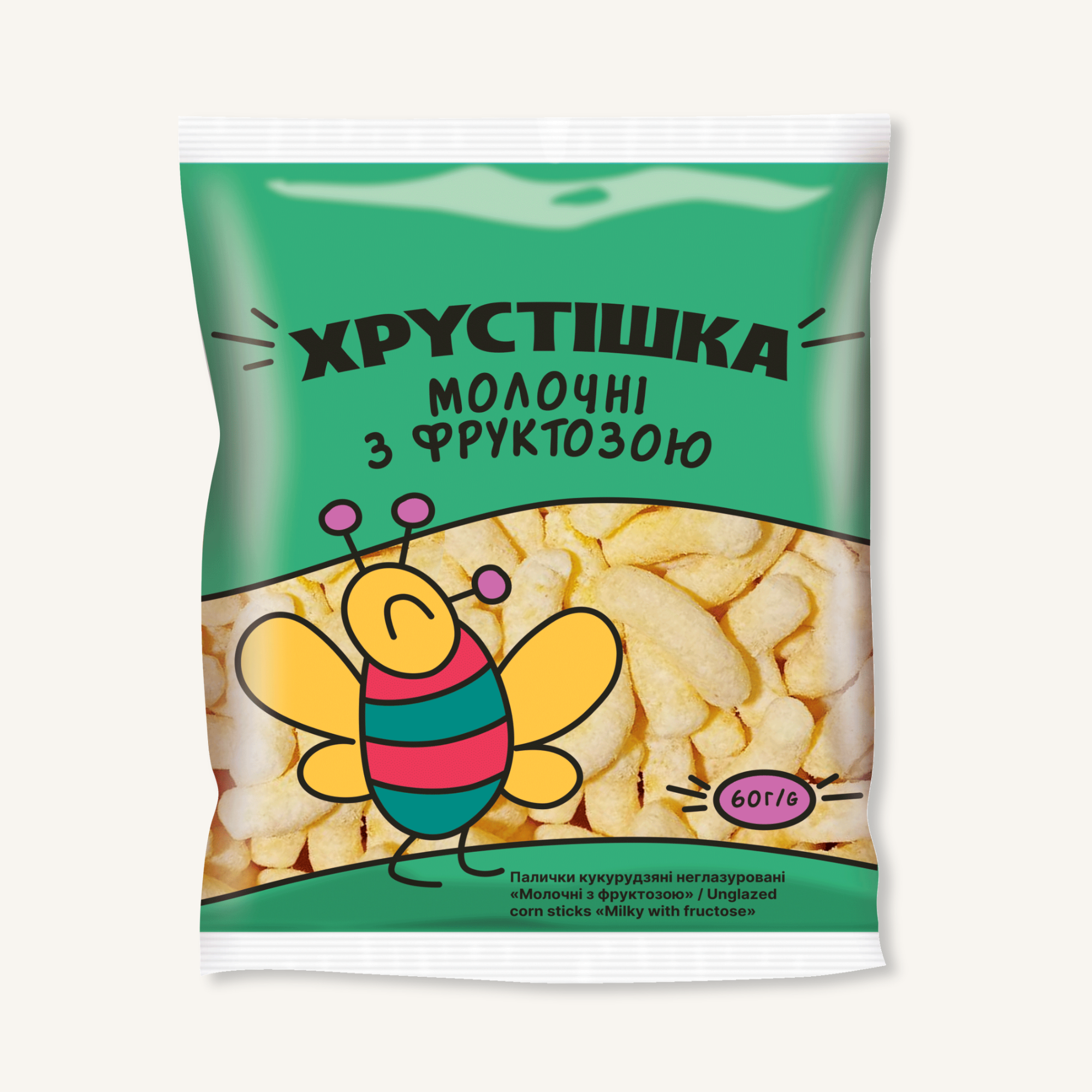Кукурудзяні палички ХРУСТІШКА «Молочні з фруктозою»