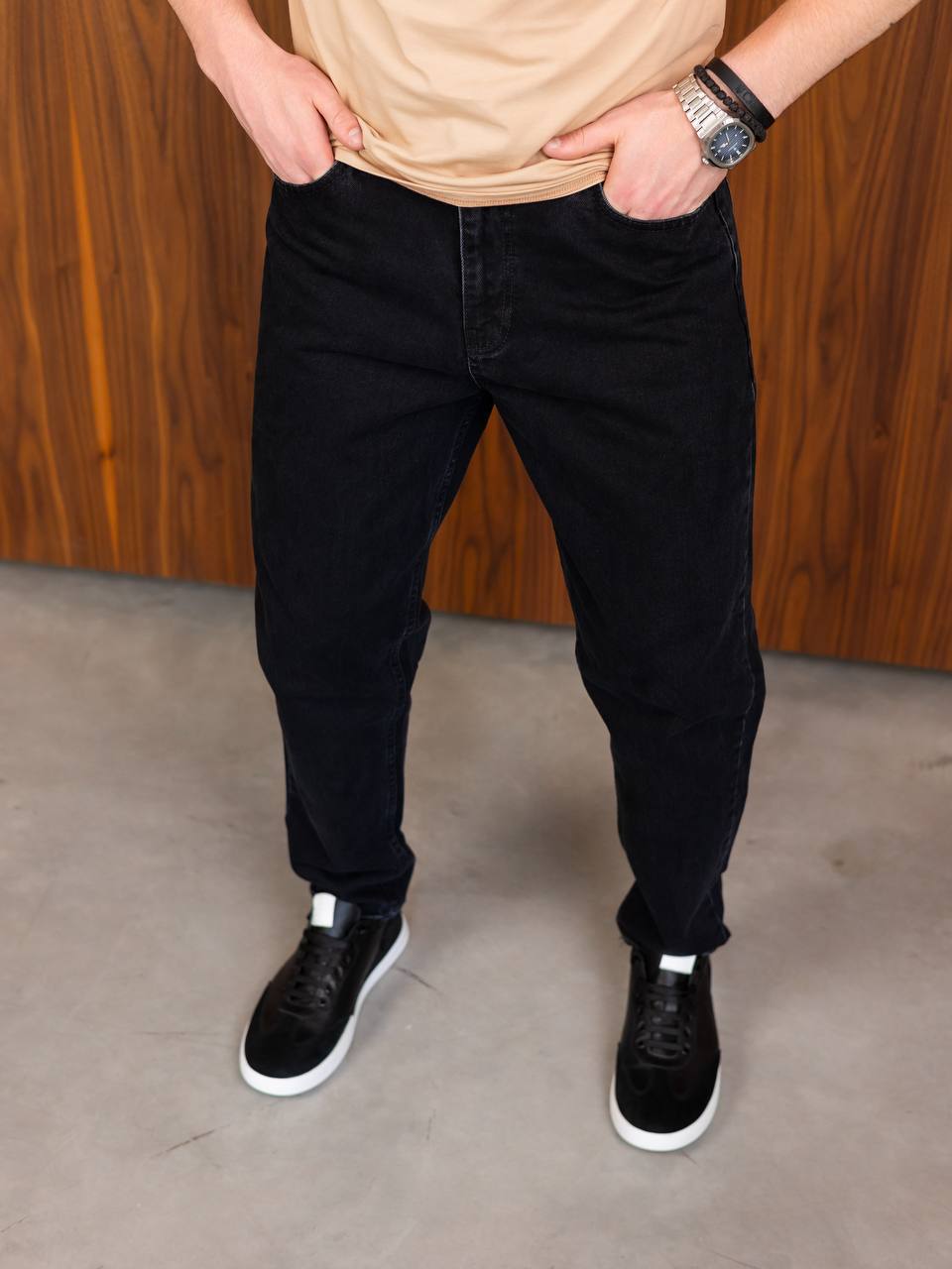 Чоловічі джинси MOM чорні