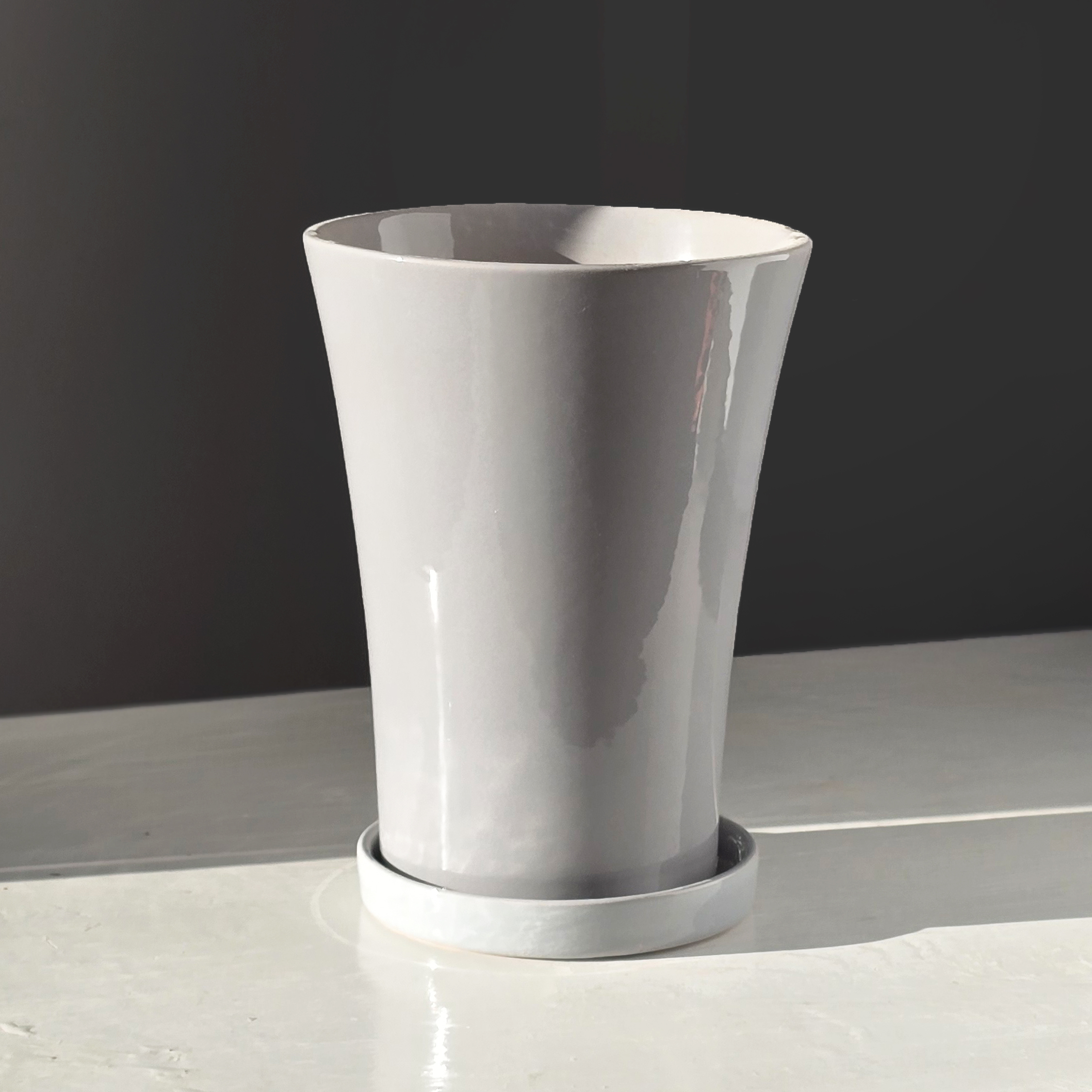 Горщик керамічний Дзвіночок 1,2 л Світло-сірий p131