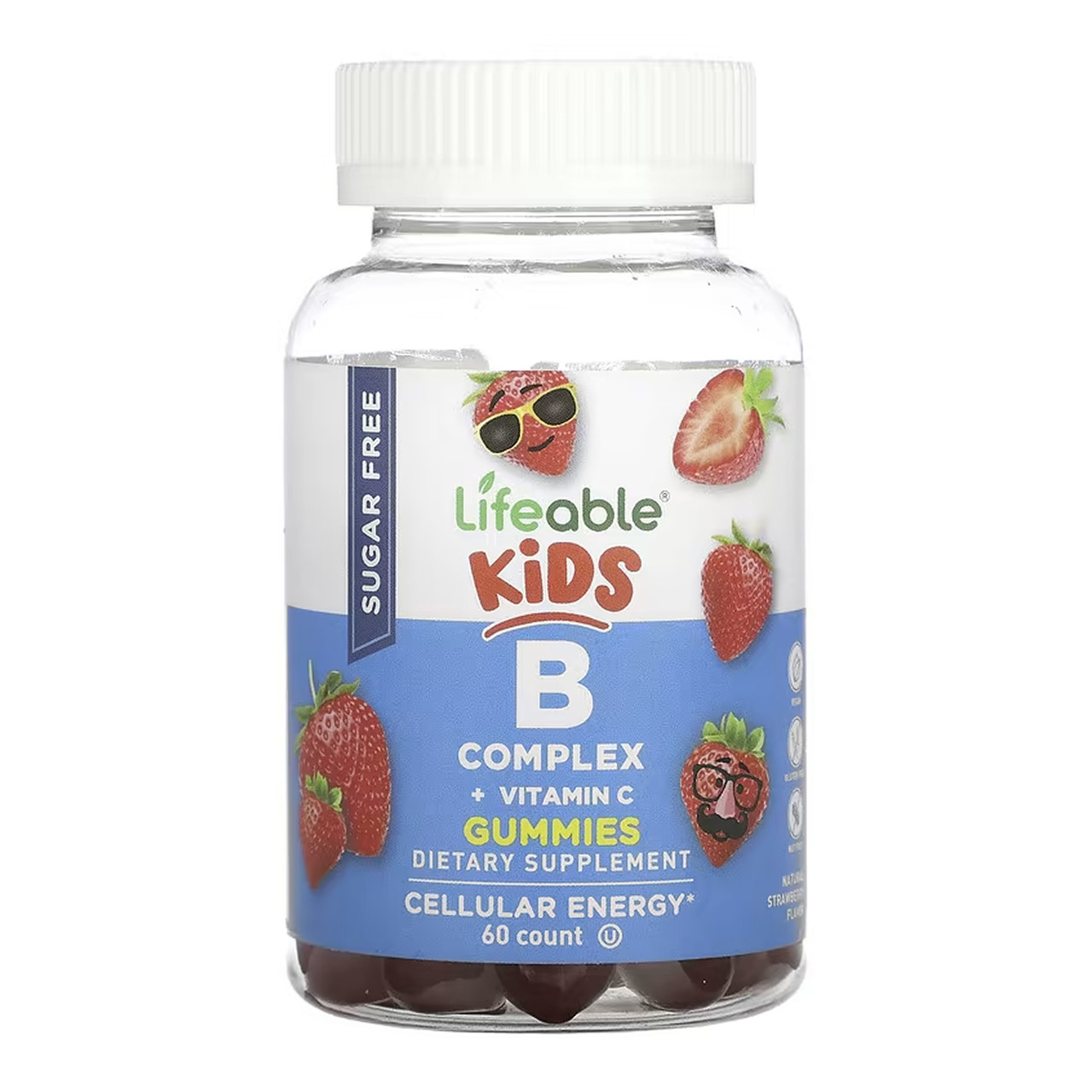 B Complex + Vitamin C Kids Sugar Free - 60 gummies
