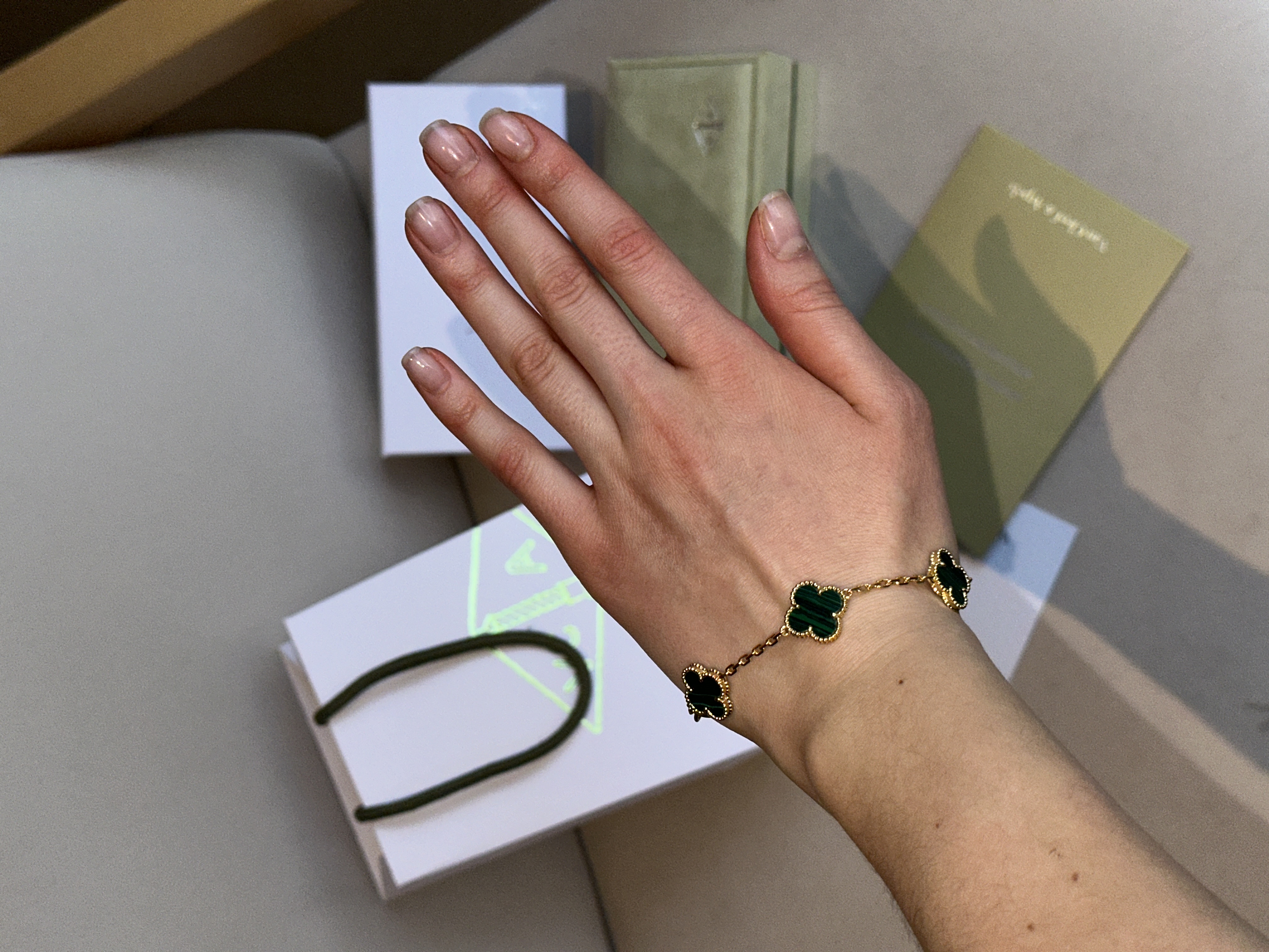 Van Cleef & Arpels Bracelet Vintage Green Malachite K18 Yellow