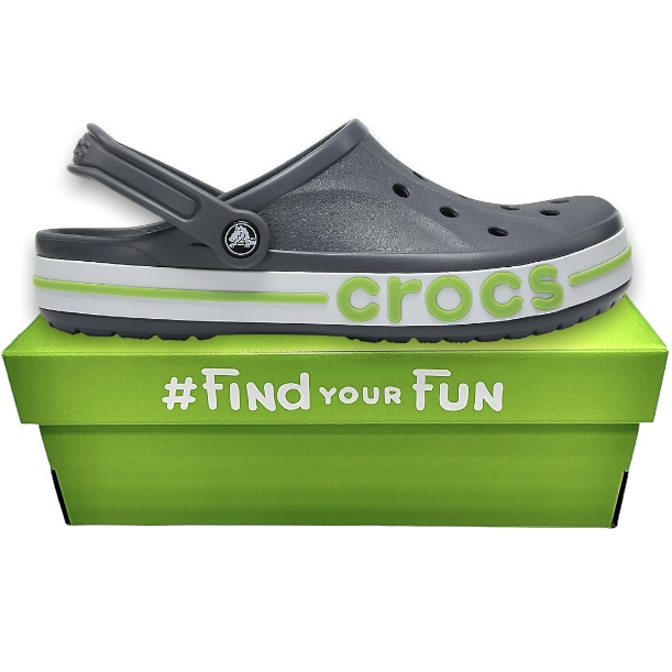 Crocs Bayaband Clog Charcoal/Volt Green Сабо Крокси чоловічі / жіночі сірі