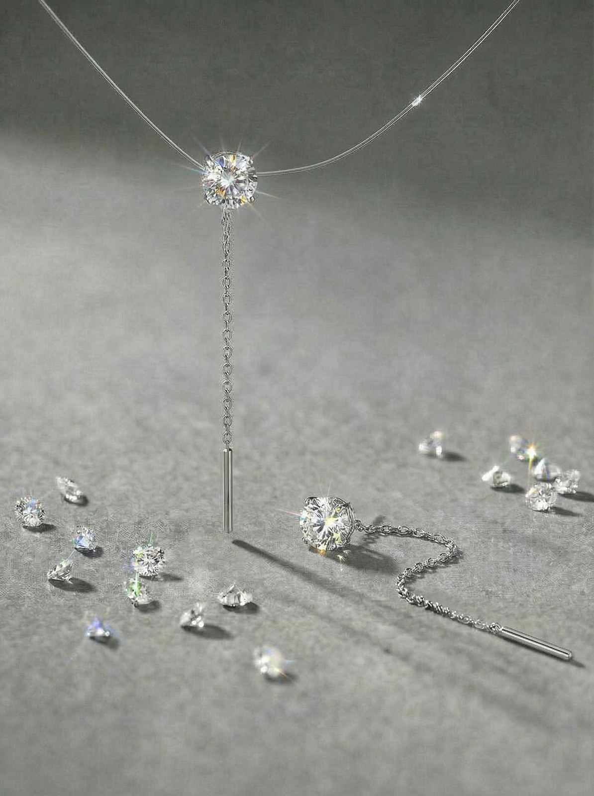 Сережки-протяжки з мусанітом