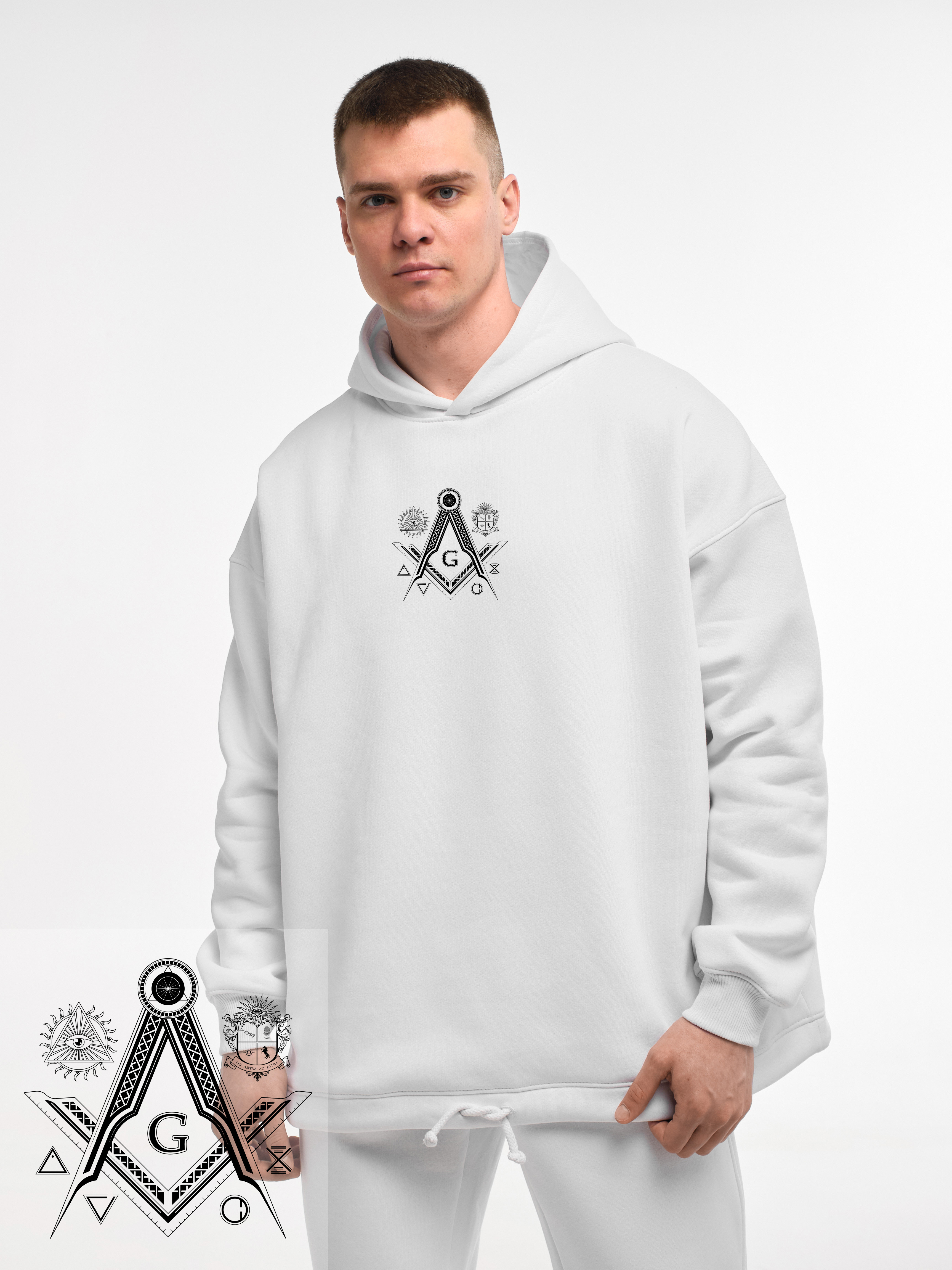 HOODIE "FREEMASONRY" | LACE | WHITE EMOTION | XH2
