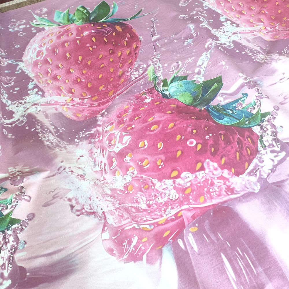 Тканина Сатин - Полуничка