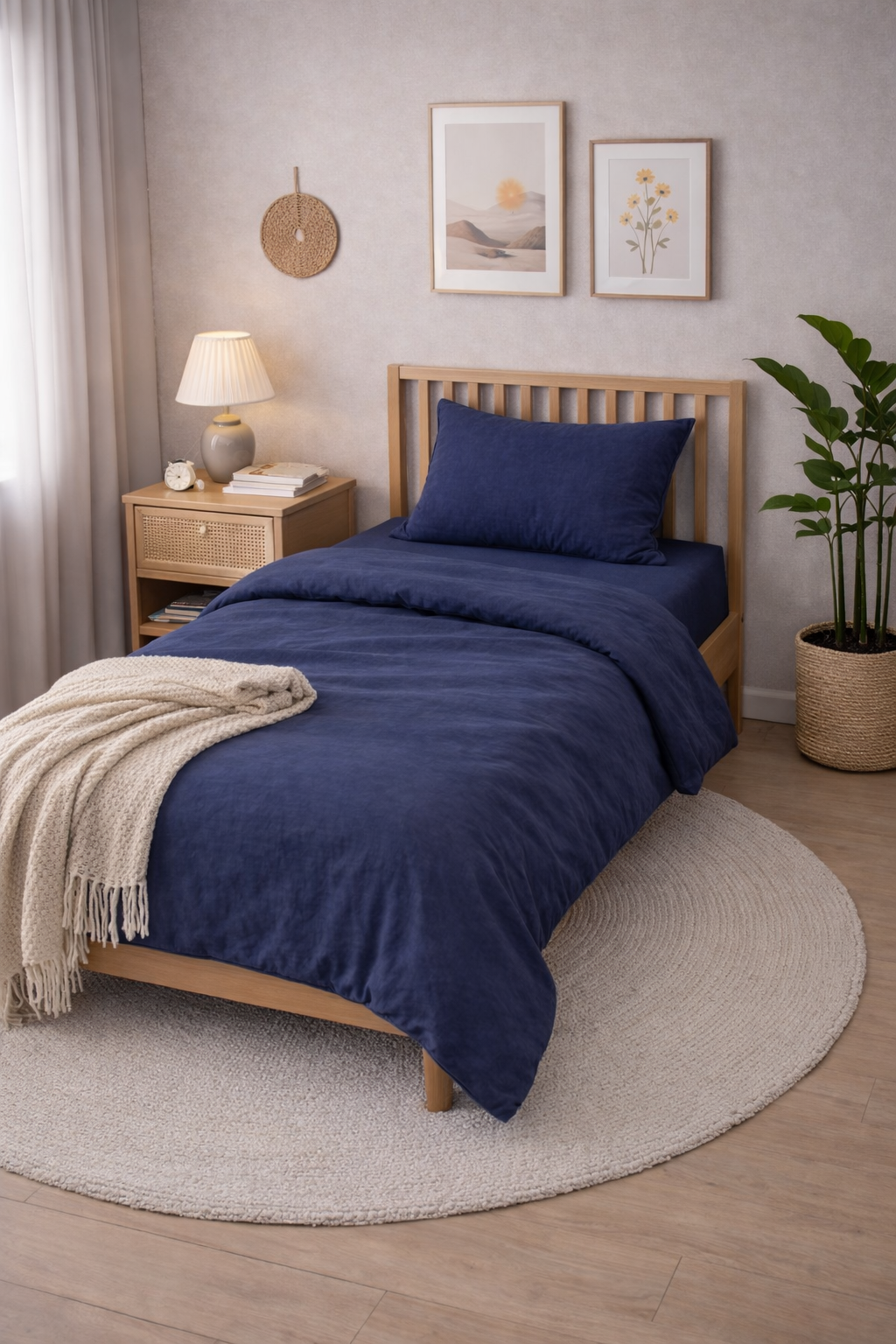 Підліткова постільна білизна варена бавовна "Темний джинс"