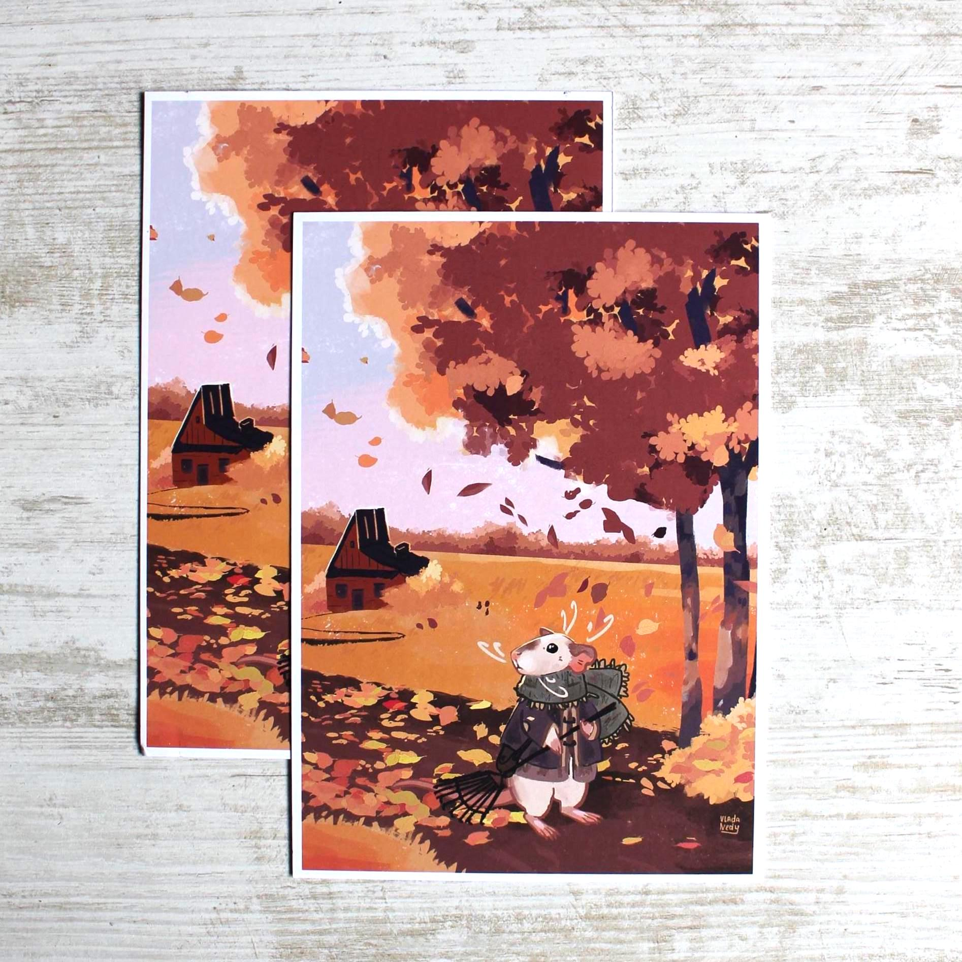 Одностороння осіння листівка А5