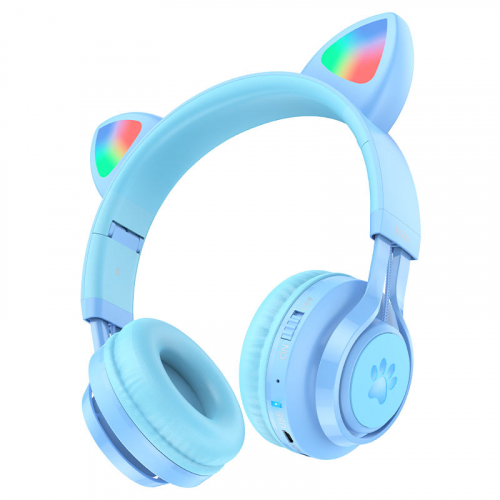 Навушники накладні HOCO W39 CAT Ear KIDS BT headphoness Blue