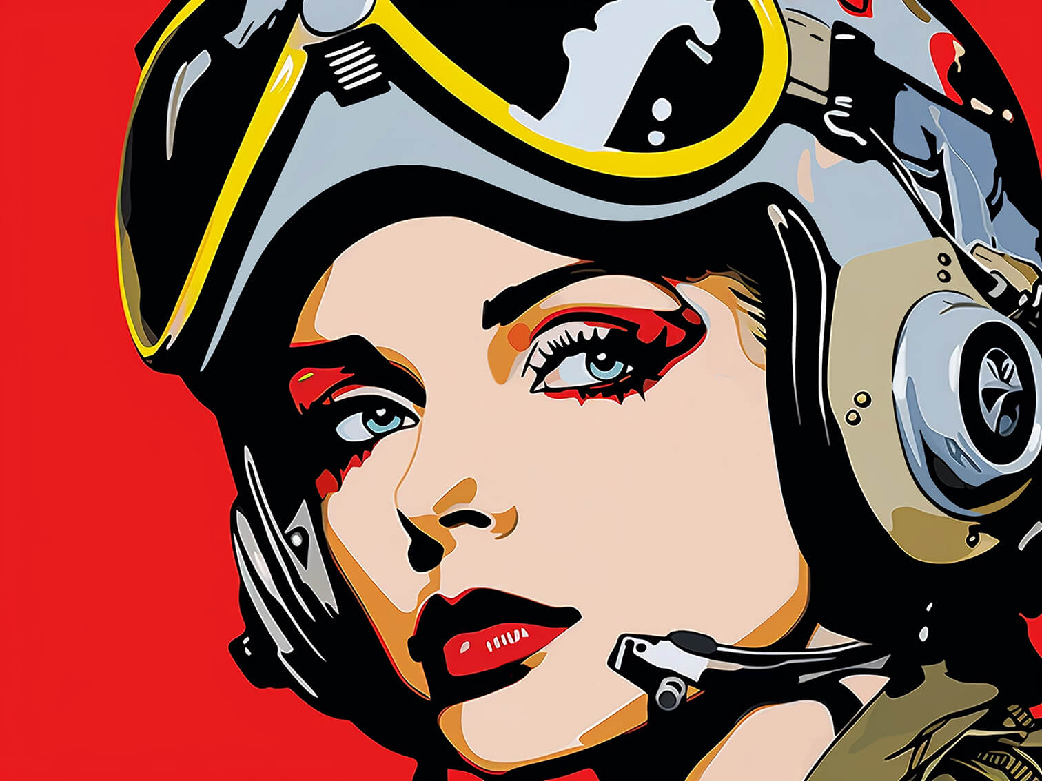 Pilot "Swallow", 60x80 cm, original acrylic painting on canvas