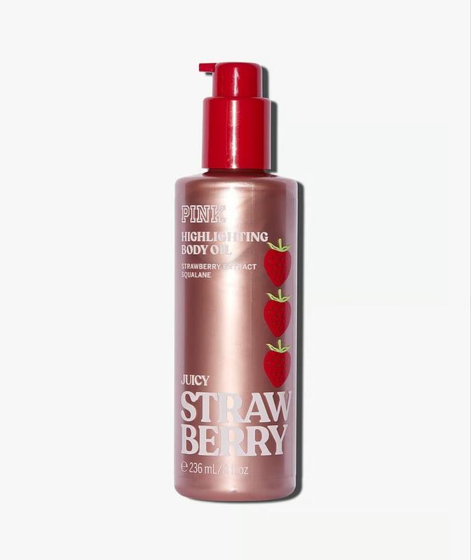 Олія для тіла із шиммером Victoria's Secret Pink Juice Dtrawberry Highlighting Body Oil 236 мл