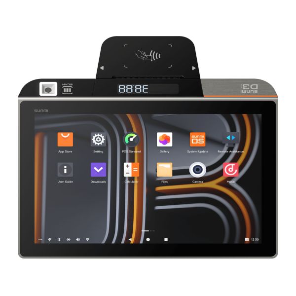 Універсальний POS термінал SUNMI D3 MINI, акумулятор, 4G інтернет, Android 13, екран 10,1", сканер, принтер 58 мм, NFC (безконтактні оплати) з Касою SM POS для торгівлі, стрітфуду, магазинів, сервісів, кав'ярень, мобільної торгівлі