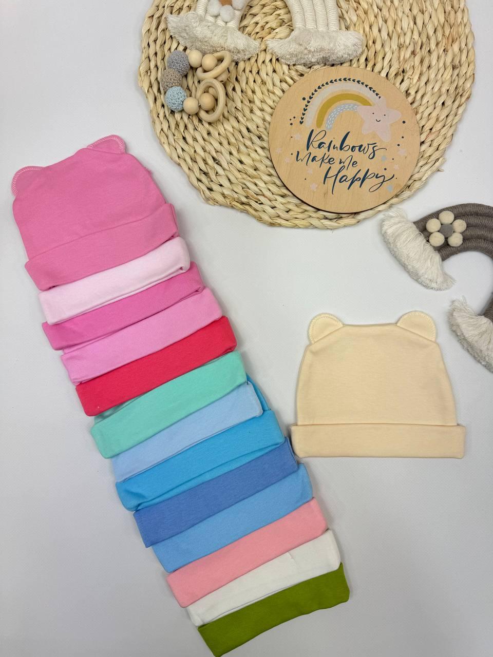 Дитяча шапочка з вушками з інтерлоку