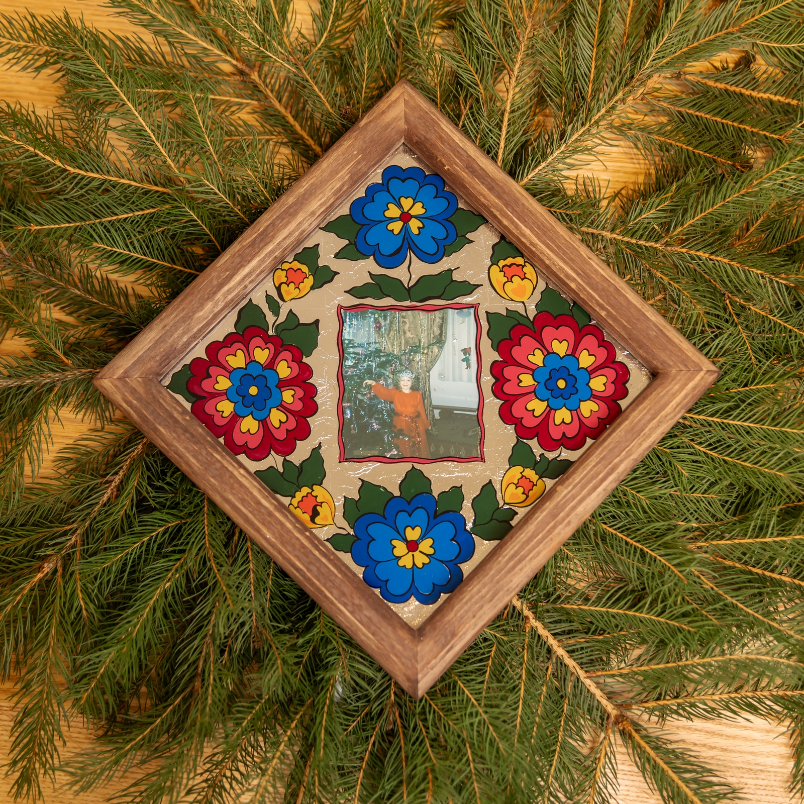 Мальована рамка на склі, 22 х 22 см