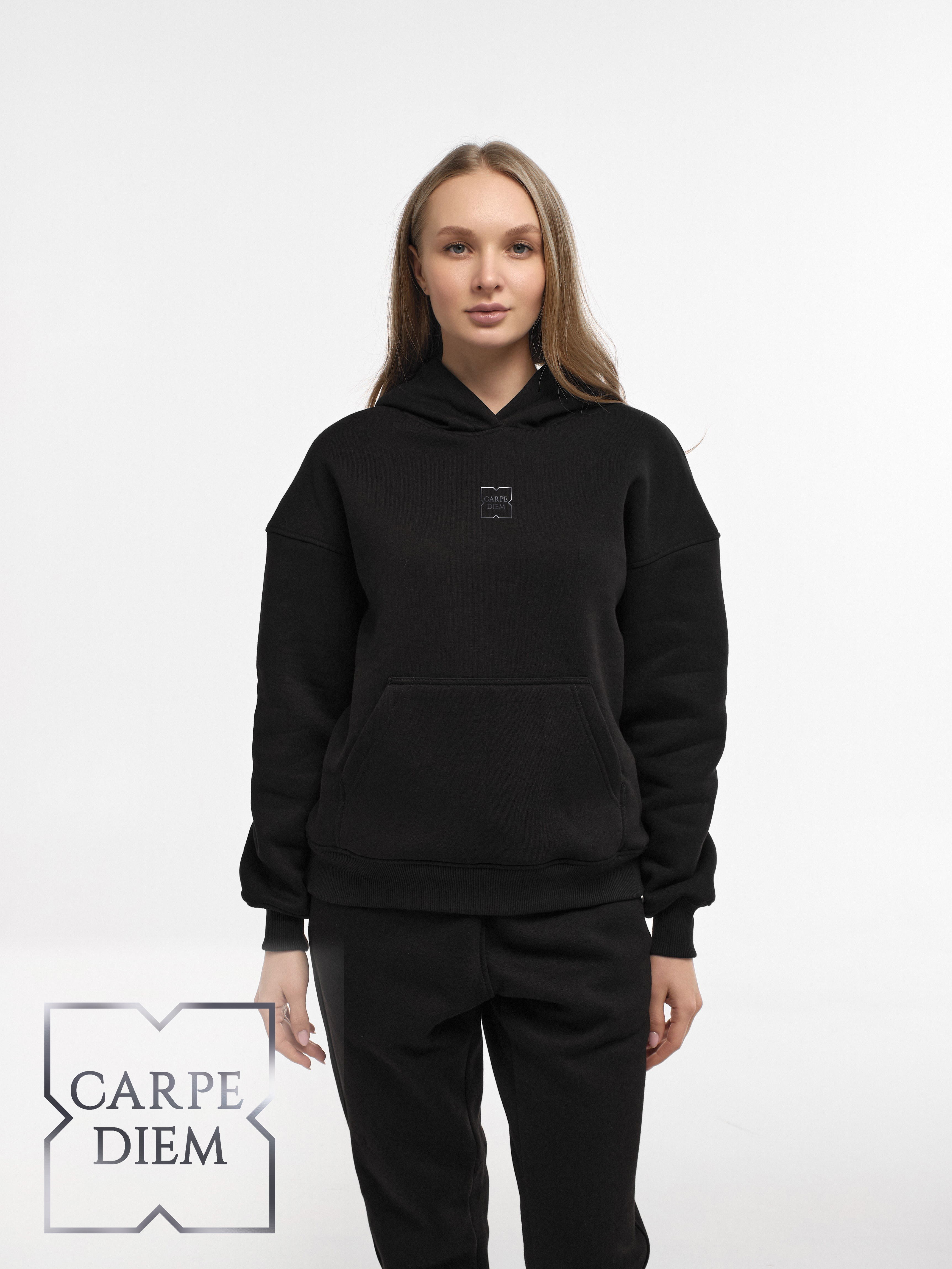 HOODIE "CARPE DIEM" | POCKET | BLACK EMOTION | XH1